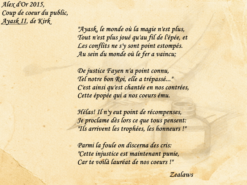 Coup de cœur du public (2015) Award de Coup de cœur du public (2015)